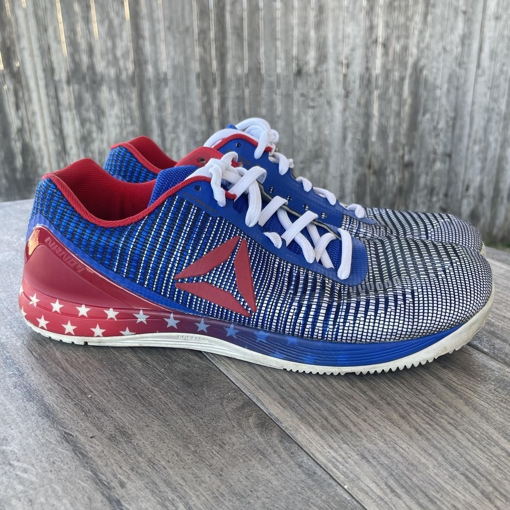 Reebok CrossFit Training Shoes Men 11.5 Red White Blue Stars Sneakers CM9513 Gym